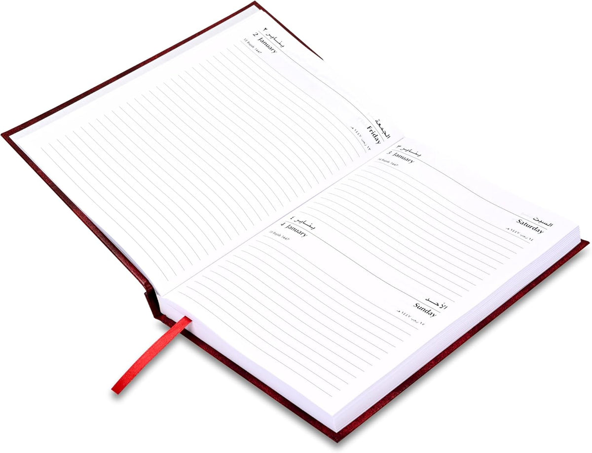 FIS Black A5 Vinyl 2026 Sat-Sun AE Diary - FSDI90AE26BK - Al Masam Stationery LLC
