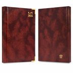 FIS Brown A5 Vinyl Gold 2026 Sat-Sun AE Diary - FSDI92AE26BR - Al Masam Stationery LLC