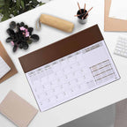 FIS Brown PVC 490x340mm Arabic-English 2026 Desk Planner - FSDK2AE26BR - Al Masam Stationery LLC