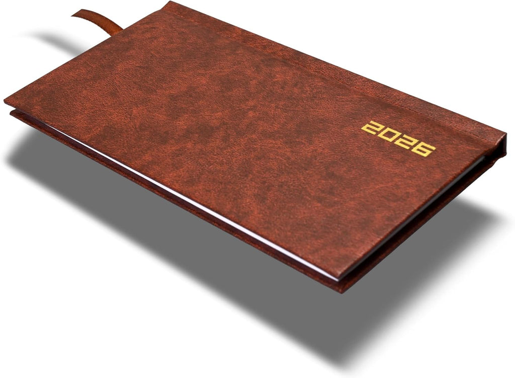 FIS Brown Slim Vinyl 2026 Weekly Diary - FSDI51E26BR - Al Masam Stationery LLC