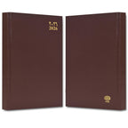 FIS Chocolate A5 Arabic-English Hard Cover Vinyl 2026 Diary-FSDI21AE26CH - Al Masam Stationery LLC