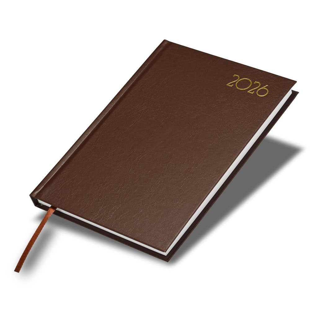 FIS Chocolate A5 Hard Cover Vinyl 2026 Weekly Diary-FSDI90E26CH Main image