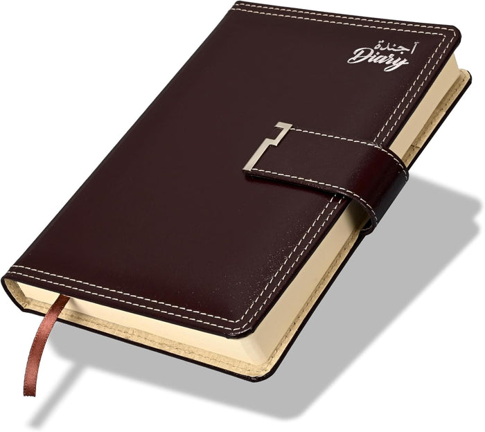 FIS Chocolate A5 Leather Lock 2026 AE Diary - FSDI86AE26D04