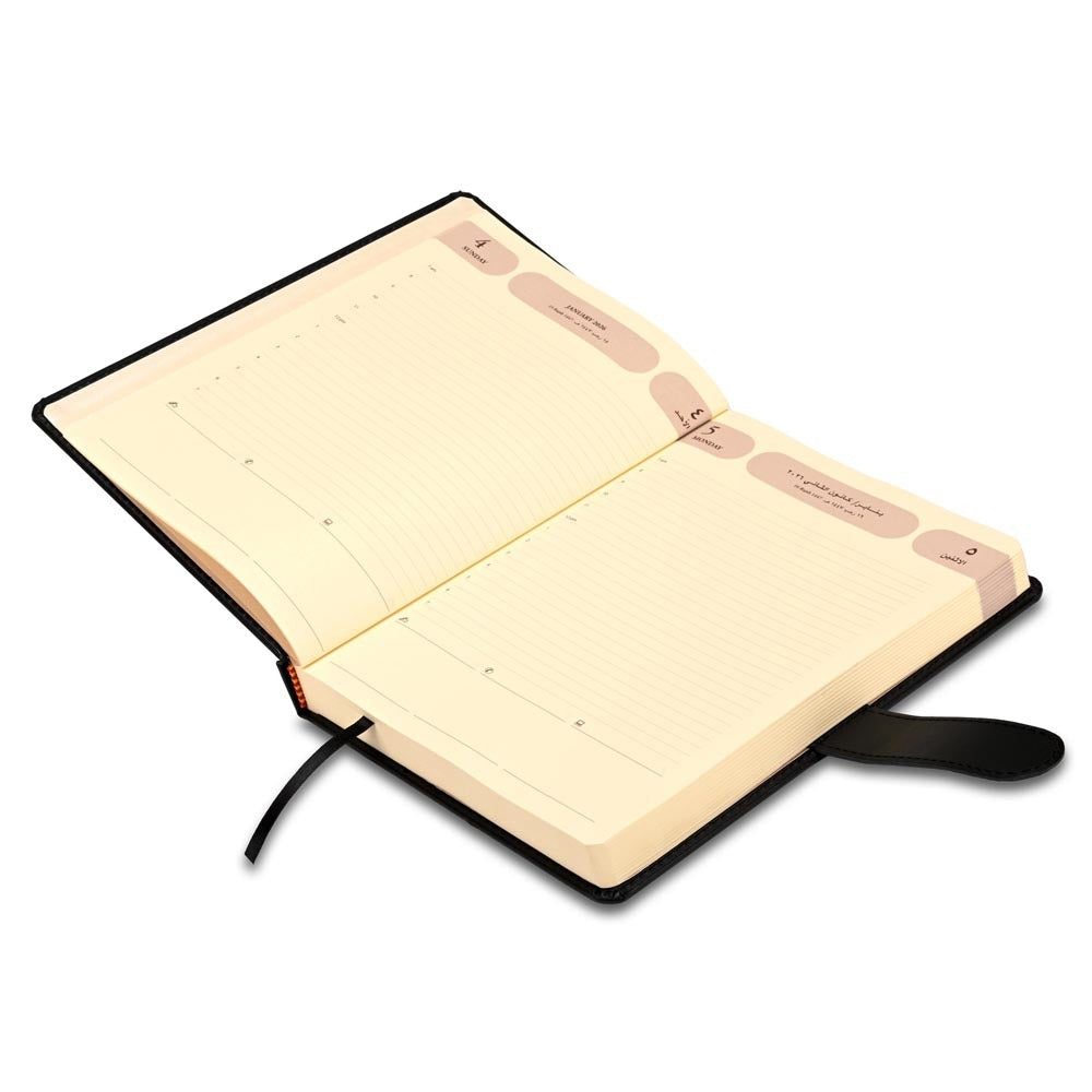 FIS Black 170×240 PU Lock 2026 AE Diary - FSDI61026AEBK - Al Masam Stationery LLC