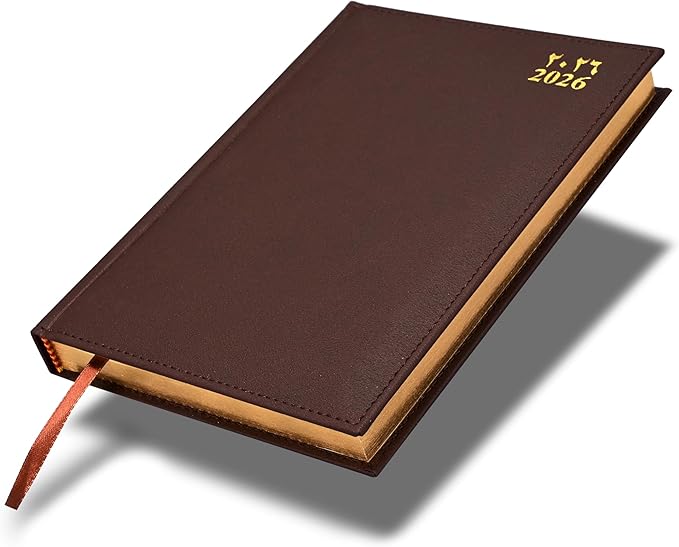 FIS Dark Brown A5 Gold-Edge PU 2026 Diary - FSDI26AEG26DBR