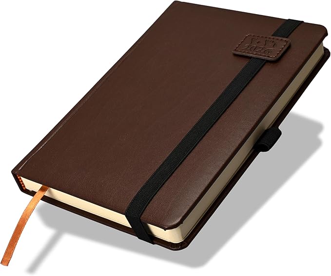 FIS Dark Brown A5 PU Band 2026 AE Diary - FSDI84AE26DBR