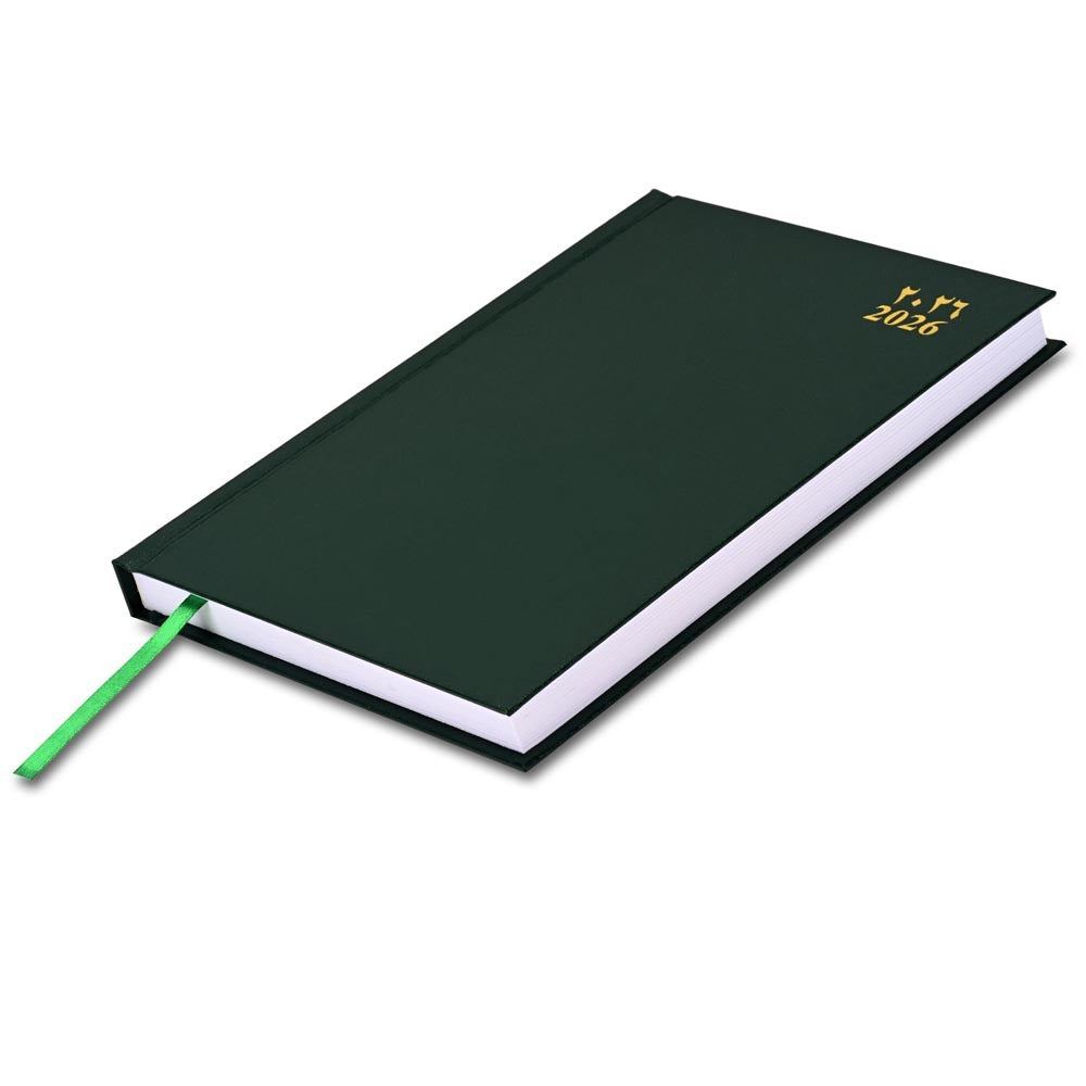 FIS Green A5 Arabic-English Hard Cover Vinyl 2026 Diary-FSDI21AE26GR Main image
