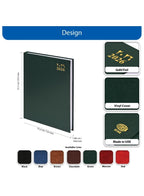 FIS Green A5 Arabic-English Hard Cover Vinyl 2026 Diary-FSDI21AE26GR - Al Masam Stationery LLC