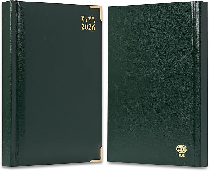 FIS Green A5 Gold-Corner Vinyl 2026 Diary - FSDI22AE26GR Secondary image