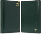 FIS Green A5 Gold-Corner Vinyl 2026 Diary - FSDI22AE26GR - Al Masam Stationery LLC