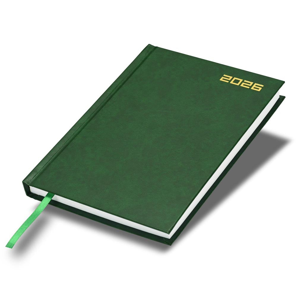 FIS Green A5 Hard Cover Vinyl 2026 Diary-FSDI21E26GR Main image