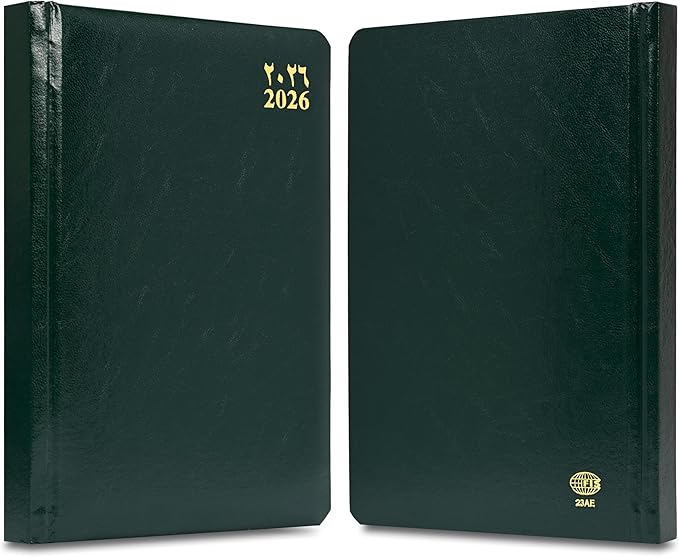 FIS Green A5 Vinyl 2026 Daily Diary - FSDI23AE26GR - Al Masam Stationery LLC