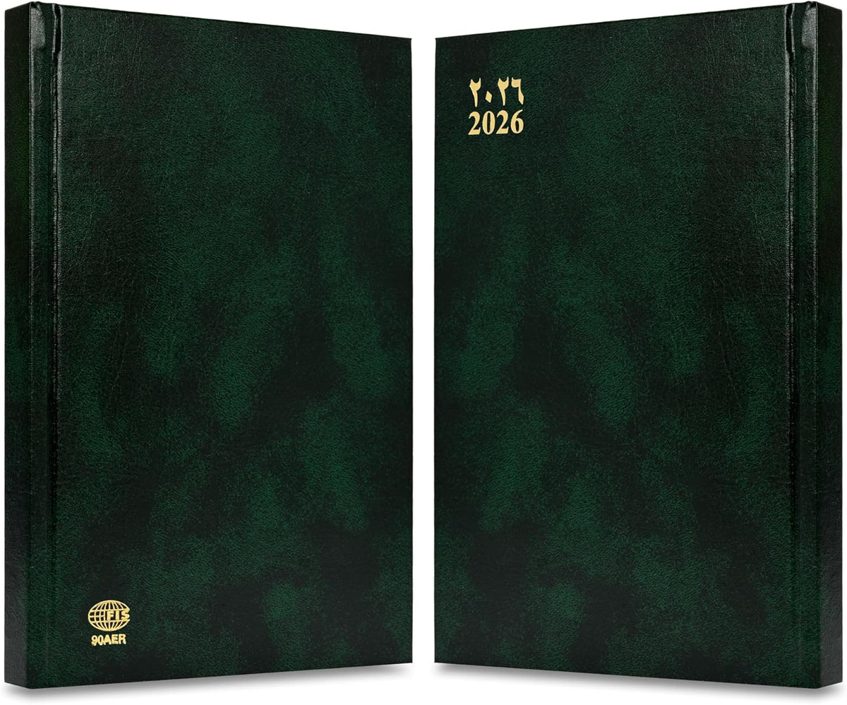 FIS Green A5 Vinyl 2026 Thu-Fri AE Agenda - FSDI90AER26GR - Al Masam Stationery LLC