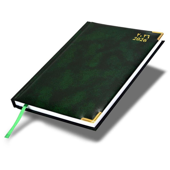 FIS Green A5 Vinyl Gold 2026 Sat-Sun AE Diary - FSDI92AE26GR