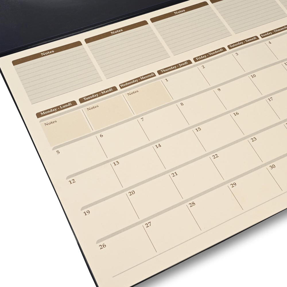 FIS Green PU Flap 490x340mm English-French 2026 Planner - FSDKPEF26GR - Al Masam Stationery LLC