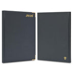 FIS Grey 210x260mm Padded English-French 2026 Diary-FSDI32EG26GY - Al Masam Stationery LLC