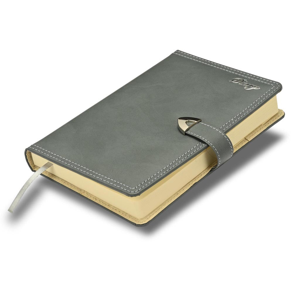 FIS Grey A5 Bonded Leather Magnetic Lock 2026 Diary-FSDI86E26D05 Main image