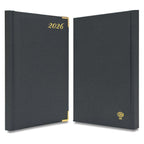 FIS Grey A5 Golden Corner Hard Cover Vinyl 2026 Diary-FSDI22E26GY - Al Masam Stationery LLC