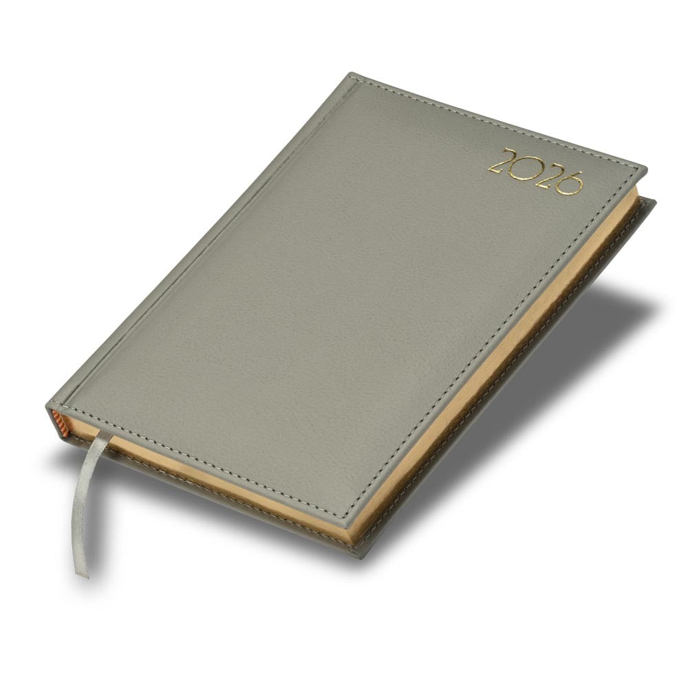 FIS Grey A5 Golden PU Gilded Edge 2026 Diary-FSDI26EG26GY Main image