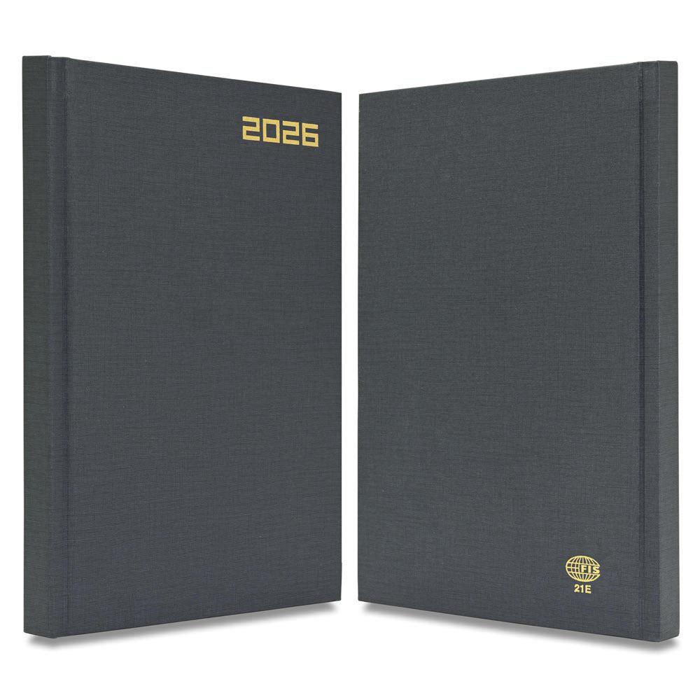FIS Grey A5 Hard Cover Vinyl 2026 Diary-FSDI21E26GY Secondary image