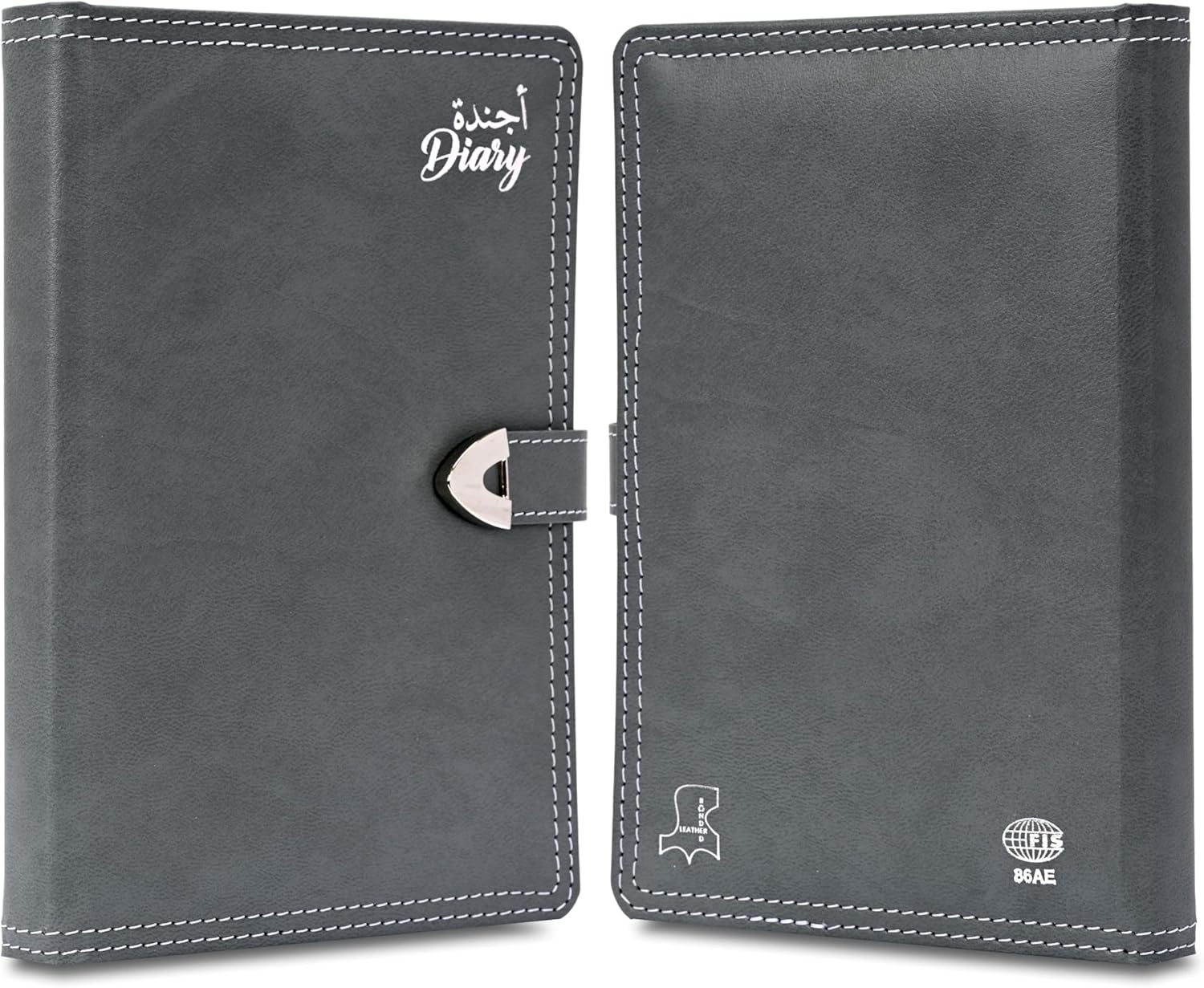 FIS Grey A5 Leather Lock 2026 AE Diary - FSDI86AE26D05 Secondary image