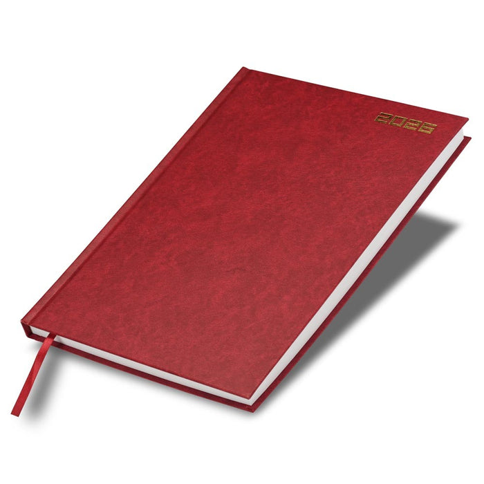 FIS Maroon A4 Hard Cover Vinyl 2026 Daily Diary-FSDI41E26MR