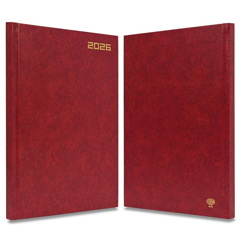 FIS Maroon A4 Hard Cover Vinyl 2026 Daily Diary-FSDI41E26MR Secondary image