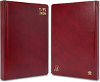 FIS Maroon A4 Leather Gold Edge Arabic-English 2026 Diary - FSDI45AEGB26MR - Al Masam Stationery LLC