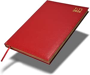 FIS Maroon A4 Vinyl Gold Edge Arabic-English 2026 Diary - FSDI43AEG26MR Main image