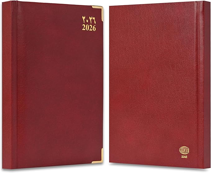 FIS Maroon A5 Gold-Corner Vinyl 2026 Diary - FSDI22AE26MR Secondary image