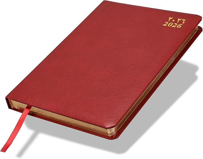 FIS Maroon A5 Gold-Edge Vinyl 2026 Daily Diary - FSDI23AEG26MR Main image