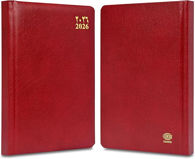FIS Maroon A5 Gold-Edge Vinyl 2026 Daily Diary - FSDI23AEG26MR - Al Masam Stationery LLC