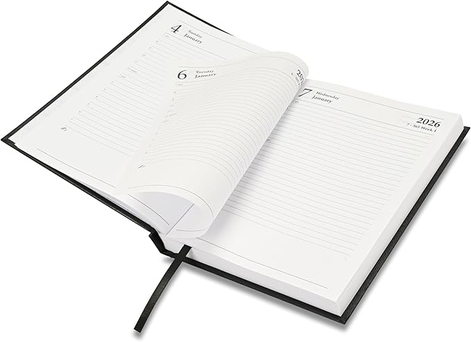 FIS Red A5 Arabic-English Hard Cover Vinyl 2026 Diary-FSDI21AE26RE - Al Masam Stationery LLC