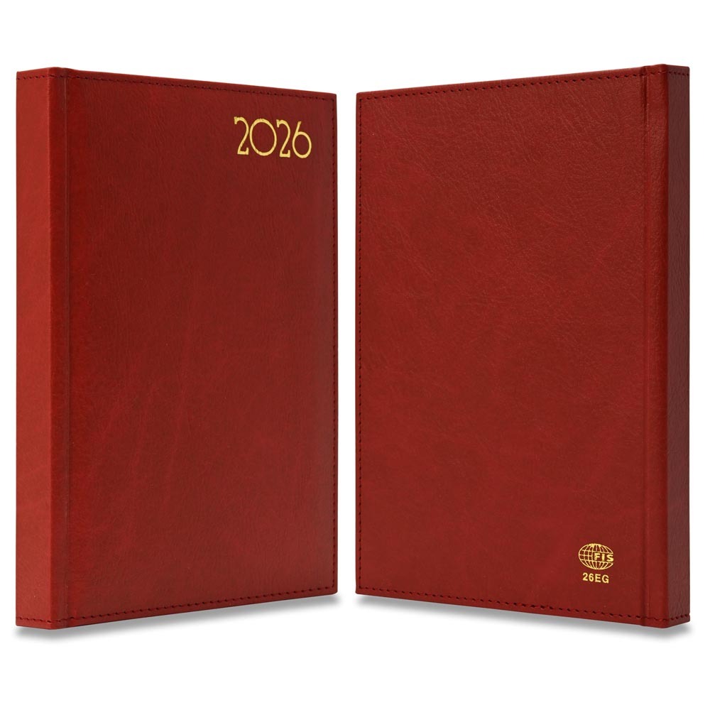 FIS Maroon A5 Golden PU Gilded Edge 2026 Diary-FSDI26EG26MR - Al Masam Stationery LLC