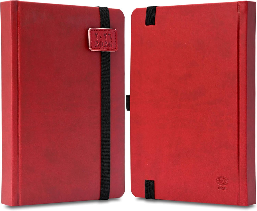 FIS Maroon A5 PU Band 2026 AE Diary - FSDI84AE26MR - Al Masam Stationery LLC