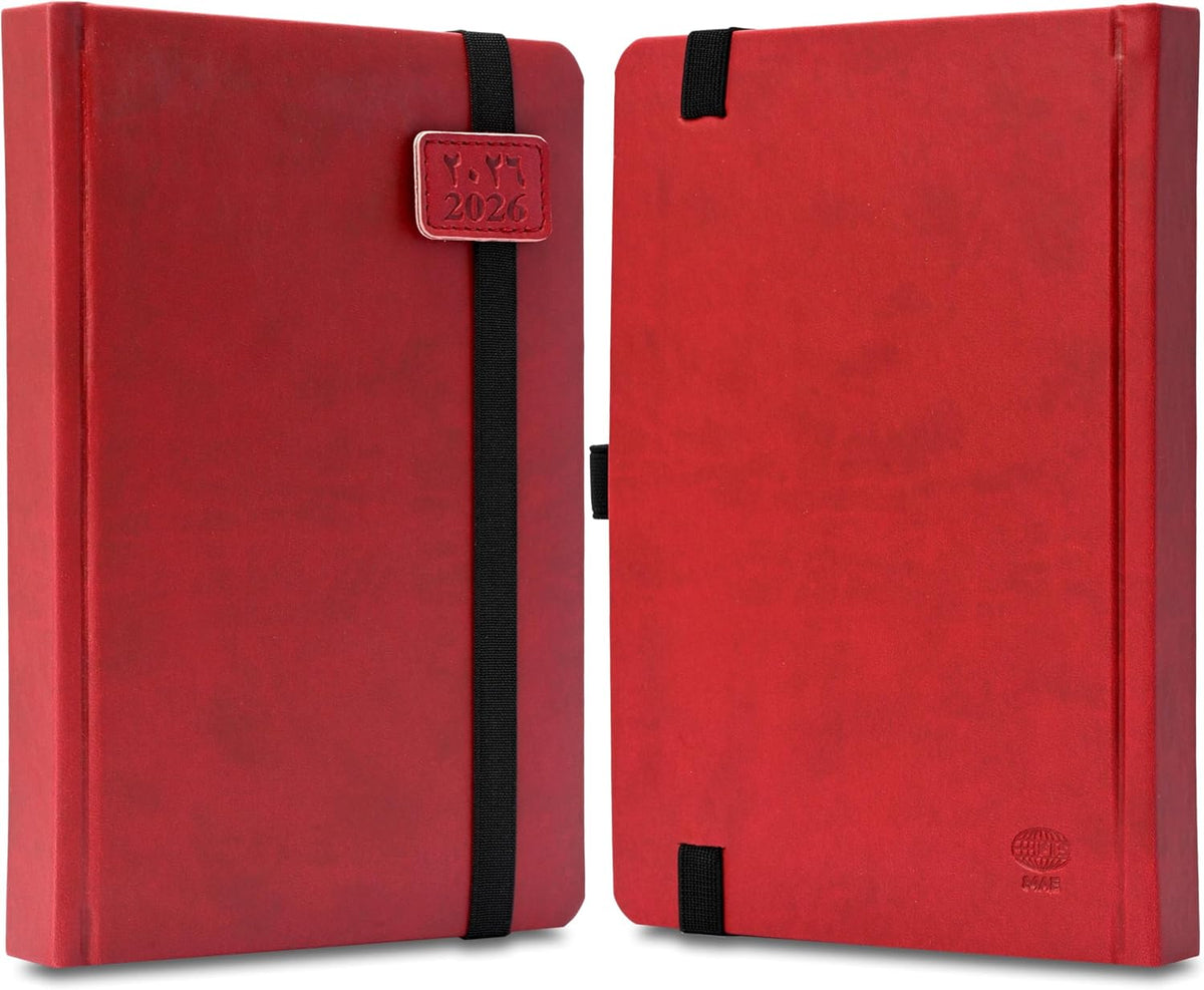 FIS Maroon A5 PU Band 2026 AE Diary - FSDI84AE26MR - Al Masam Stationery LLC