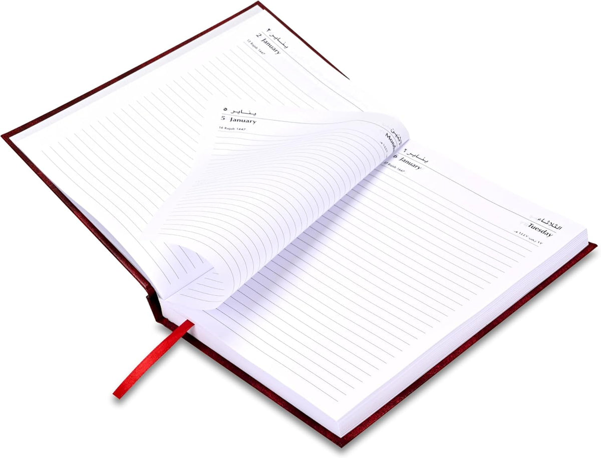 FIS Black A5 Vinyl 2026 Sat-Sun AE Diary - FSDI90AE26BK - Al Masam Stationery LLC