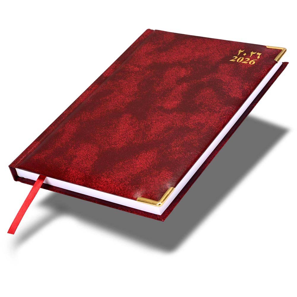 FIS Maroon A5 Vinyl Gold 2026 Sat-Sun AE Diary - FSDI92AE26MR Main image