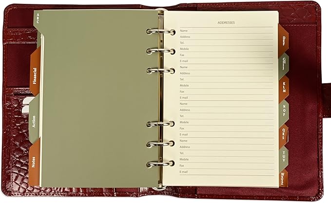 FIS Premium Crocodilus Leather Organizer 110x170mm – Maroon - Al Masam Stationery LLC