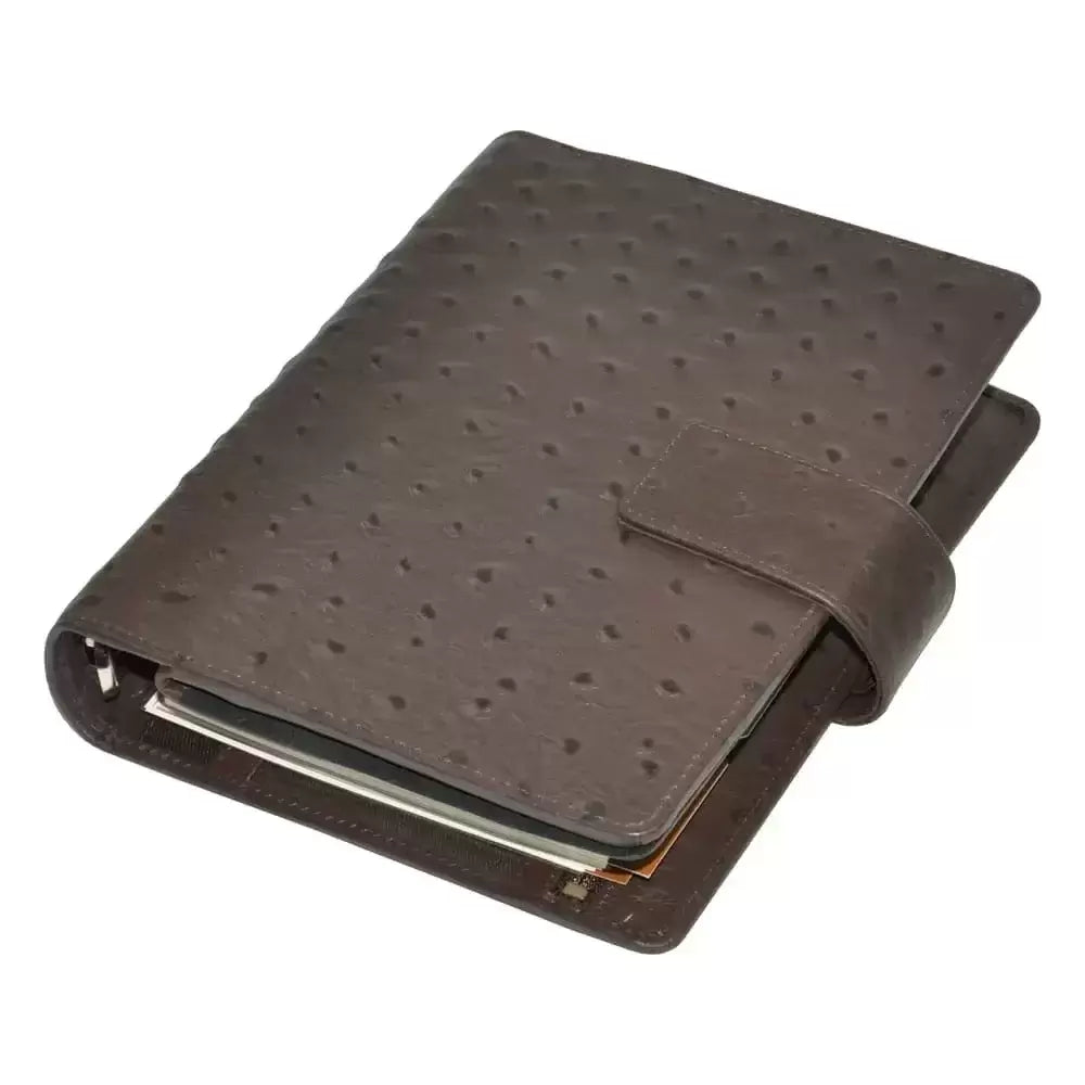 FIS Premium Struthio Leather Organizer 110x170mm – Brown - Al Masam Stationery LLC
