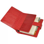 FIS Premium Struthio Leather Organizer 110x170mm – Red - Al Masam Stationery LLC