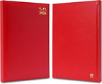 FIS Red A4 Vinyl Gold Edge Arabic-English 2026 Diary - FSDI43AEG26RE - Al Masam Stationery LLC