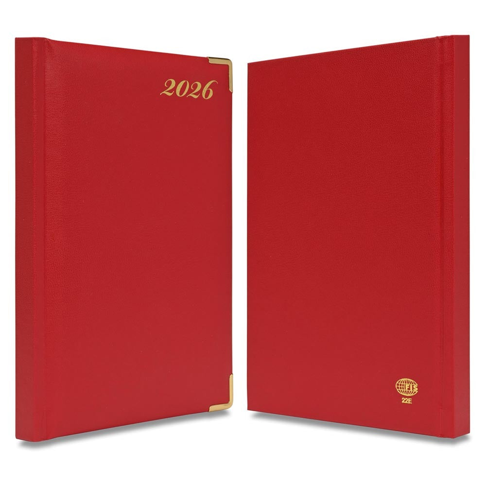FIS Red A5 Golden Corner Hard Cover Vinyl 2026 Diary-FSDI22E26RE Secondary image