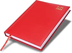FIS Red A5 Vinyl 2026 Daily Diary - FSDI18AE26RE Main image