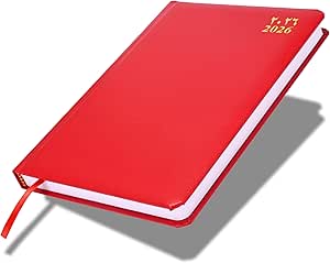 FIS Red A5 Vinyl 2026 Daily Diary - FSDI23AE26RE Main image