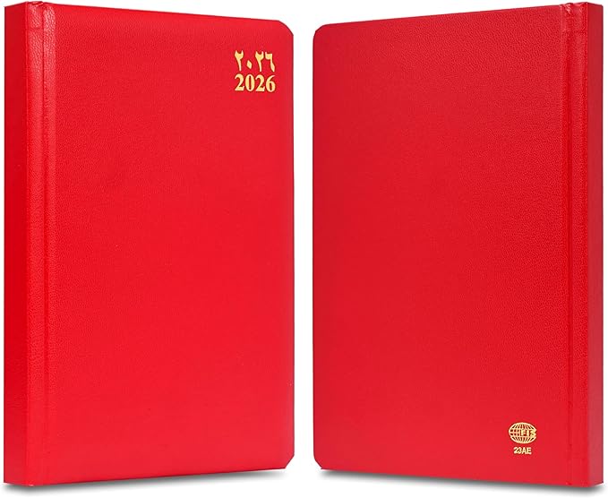 FIS Red A5 Vinyl 2026 Daily Diary - FSDI23AE26RE - Al Masam Stationery LLC