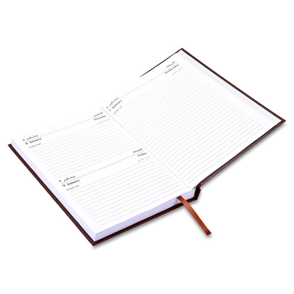 FIS Red A5 Vinyl 2026 Sat-Sun AE Diary - FSDI90AE26RE - Al Masam Stationery LLC