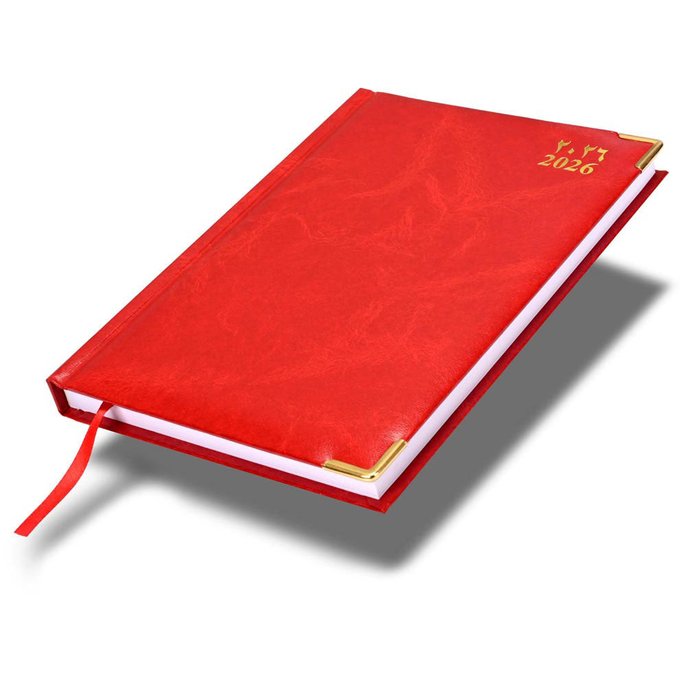 FIS Red A5 Vinyl Gold 2026 Sat-Sun AE Diary - FSDI92AE26RE Main image