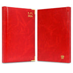 FIS Red A5 Vinyl Gold 2026 Sat-Sun AE Diary - FSDI92AE26RE - Al Masam Stationery LLC