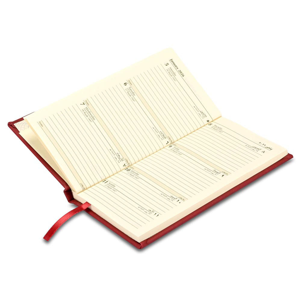 FIS Red Slim Vinyl 2026 Weekly Diary - FSDI51E26RE - Al Masam Stationery LLC